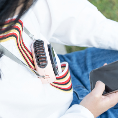 1200mA مروحة USB المحمولة الرقبة بلا أوراق حزام معلق حبل مروحة كهربائية صغيرة محمولة